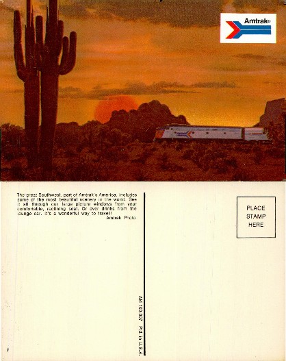 Southwest Desert Sunset with Amtrak Train