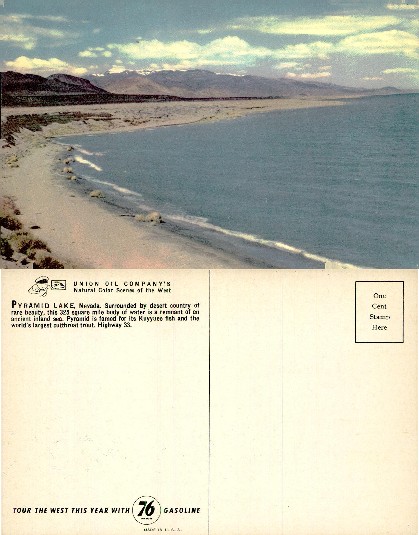 Pyramid Lake with Mountains and Shoreline