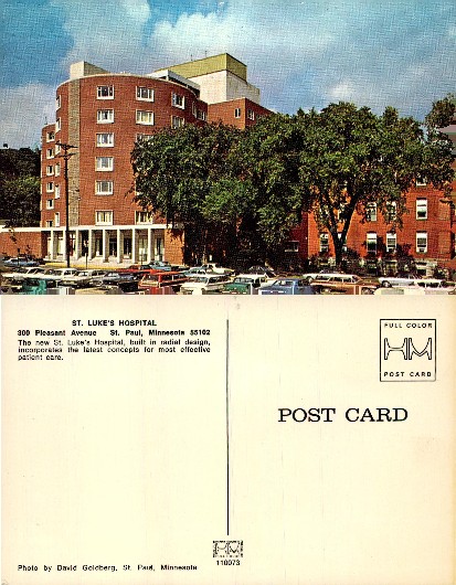 St. Luke's Hospital Building with Cars