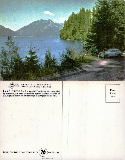 Lake Crescent Scenic View with Car