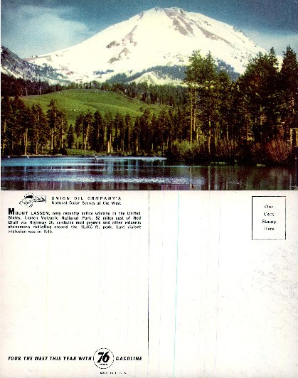 Mount Lassen, Lake, and Forest Scene