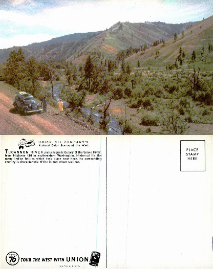 Tucannon River Valley with Car and Figures
