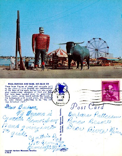 Paul Bunyan and Babe the Blue Ox Statues