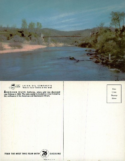 American River with Suspension Bridge