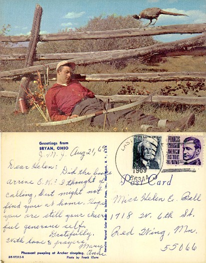Archer Sleeping with Pheasant on Fence