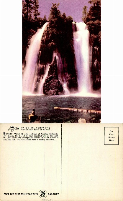 Burney Falls Waterfall with Person