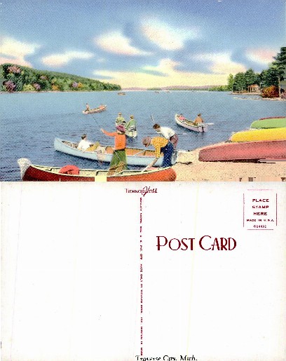 Canoeing and Fishing on Lake Shore