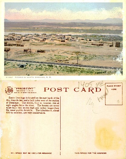 Pueblo Village with River and Railroad