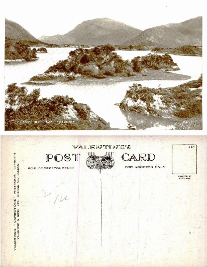 Islands in Lake with Mountain Background