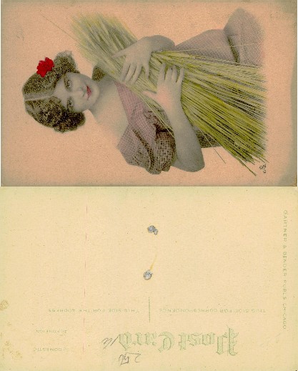Woman with Wheat Sheaf and Red Flower