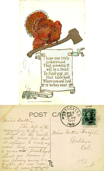 Thanksgiving Turkey with Axe and Poem