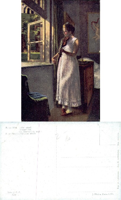 Girl Playing Violin by Window