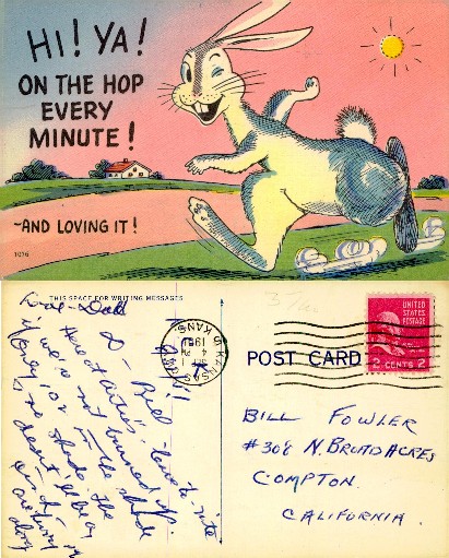 Winking Cartoon Rabbit Running