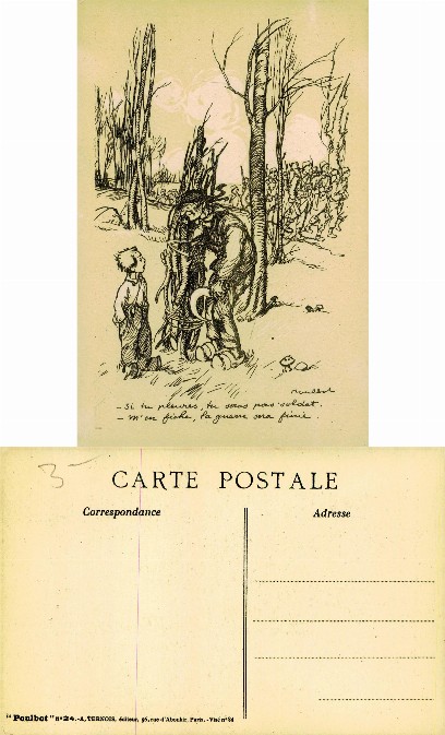 Child & Man, Soldiers in Wartime Scene