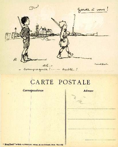 Boys Playing Soldiers with Sticks
