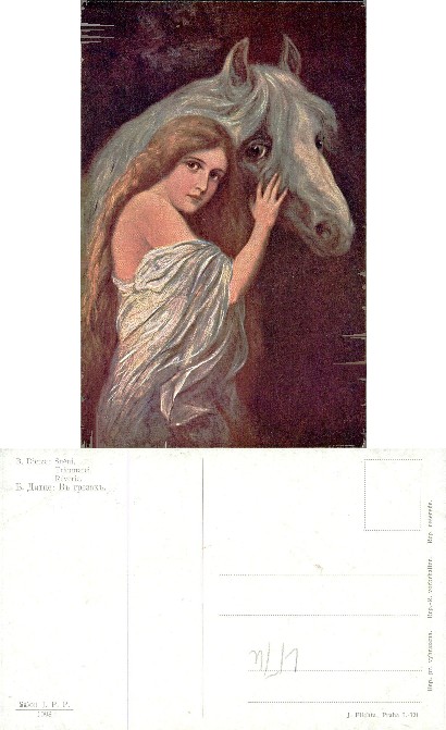 Woman Embracing White Horse