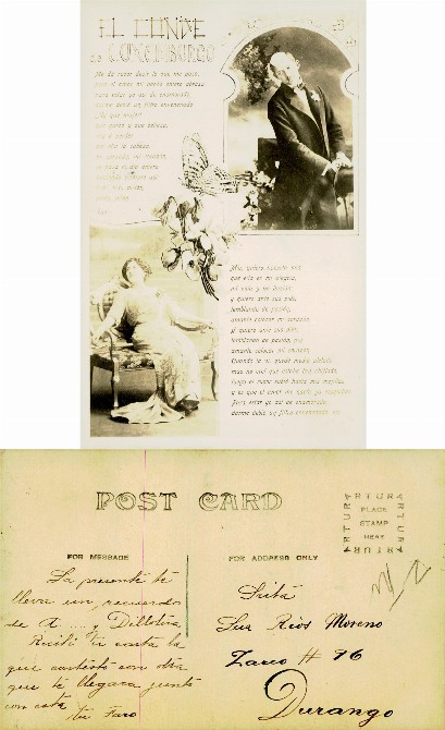 Romantic Card with Portraits and Poem