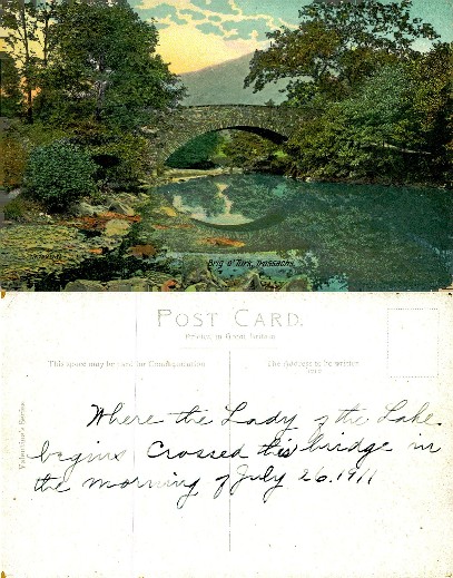 Stone Bridge Over Stream in Forest