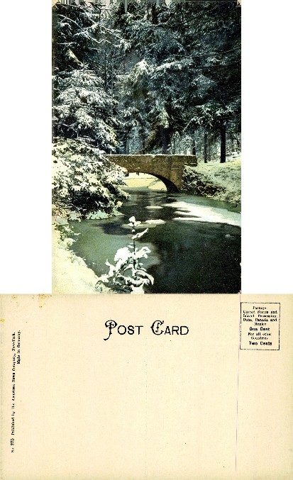 Winter Stream with Stone Bridge