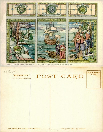 Stained Glass: Landing of the Pilgrims