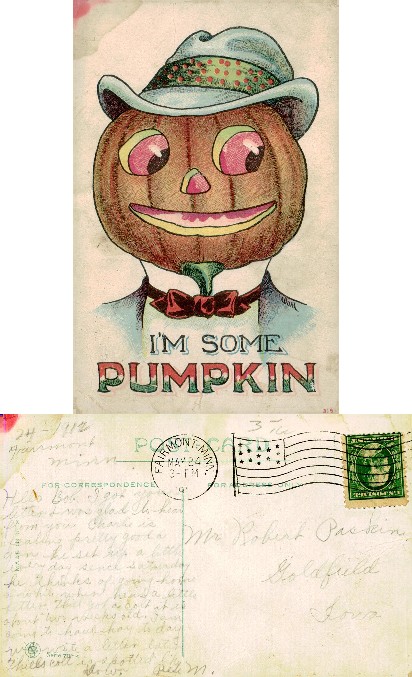 Pumpkin Head in Hat and Suit Illustration
