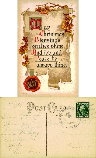 Christmas Greeting Card with Scroll Text