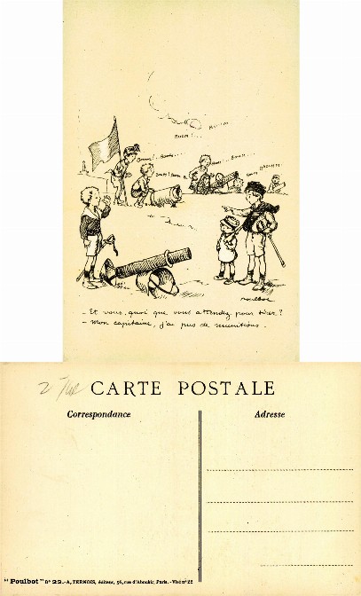 Children Playing Soldiers with Cannons