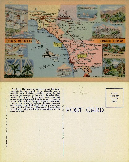 Southern California Map with Scenic Views