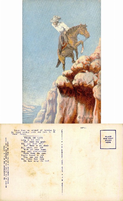 Cowboy on Horse on Cliff