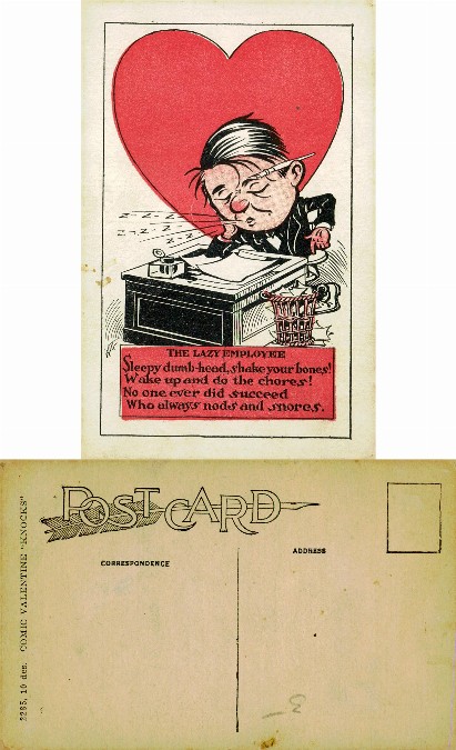 Lazy Employee Valentine Cartoon