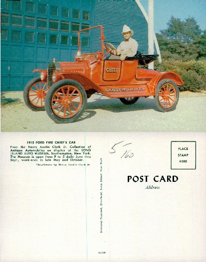 1915 Ford Fire Chief's Car with Driver