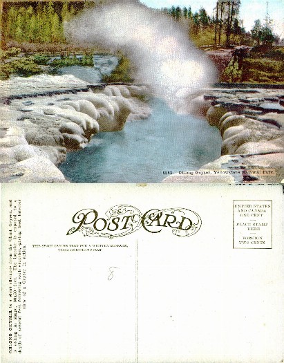 Oblong Geyser Eruption, Yellowstone Park
