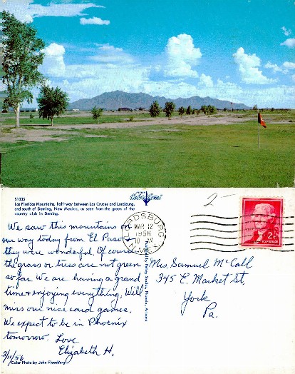 Las Floridas Mountains from Golf Course