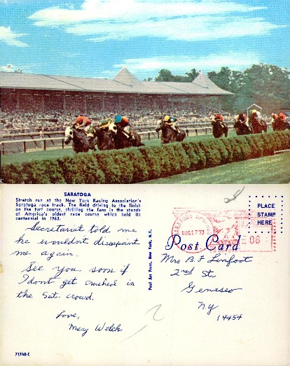 Horse Race at Saratoga Race Track