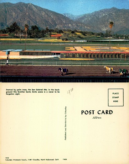 Santa Anita Horse Racing Track & Mountains