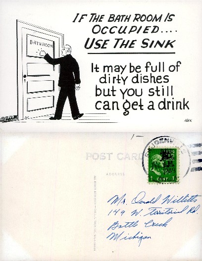 Humorous Bathroom Sink Cartoon