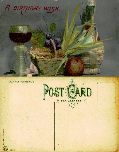 Birthday Still Life with Fruit and Wine
