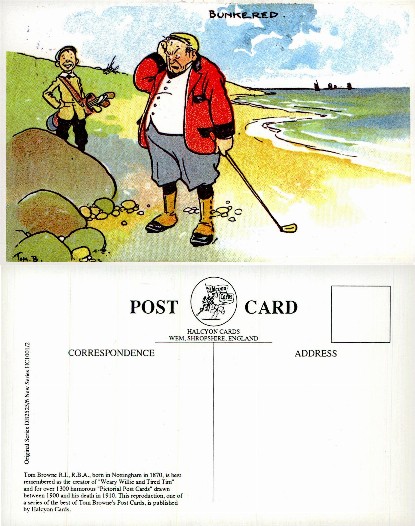 Frustrated Golfer on Beach
