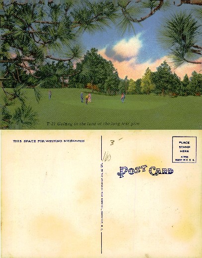 Golf Course with Pine Trees and Golfers