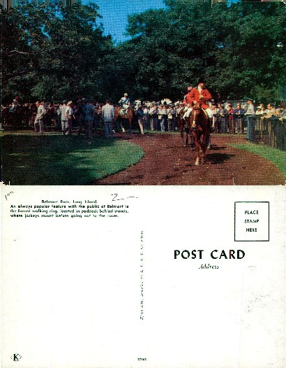 Jockeys and Horses at Racetrack Paddock
