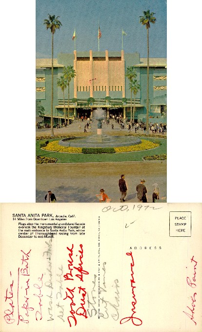 Santa Anita Park Grandstand and Fountain