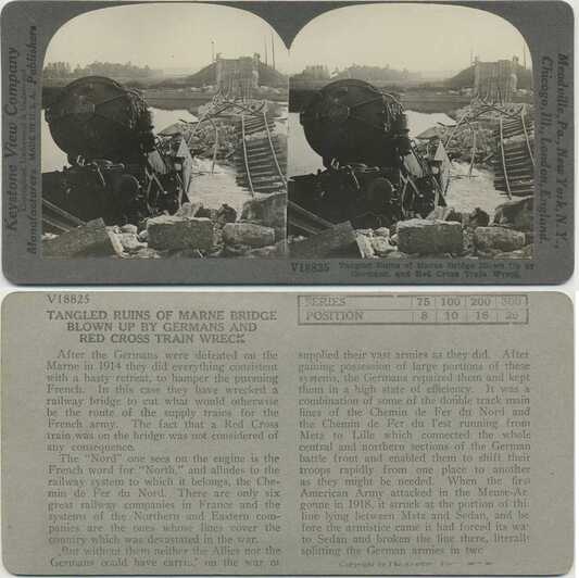 Wrecked Marne Bridge & Train