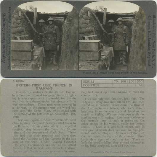 British Soldiers in Balkan Trench