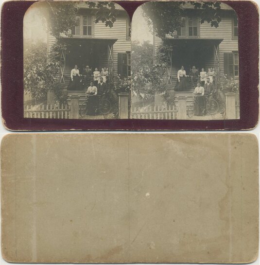 Family on Porch with Bicycles