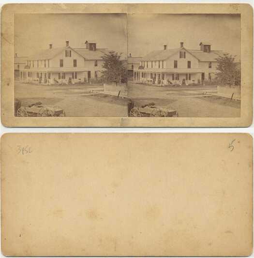 Hotel with Porch and People