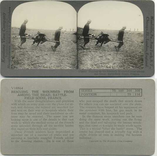 Soldiers carrying wounded on stretcher