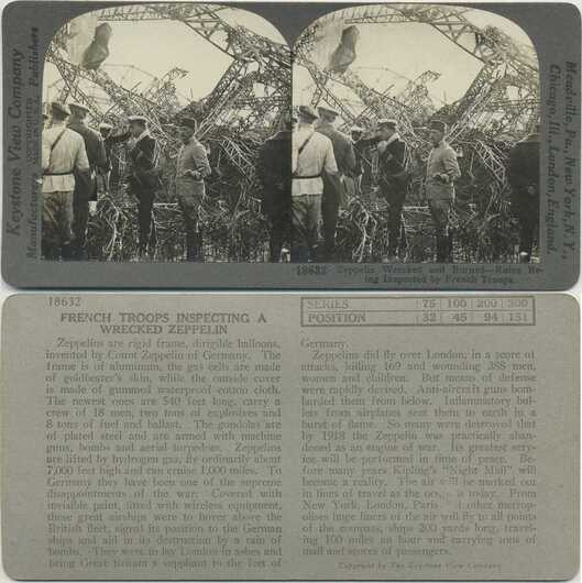 French Troops Inspecting Zeppelin Wreck