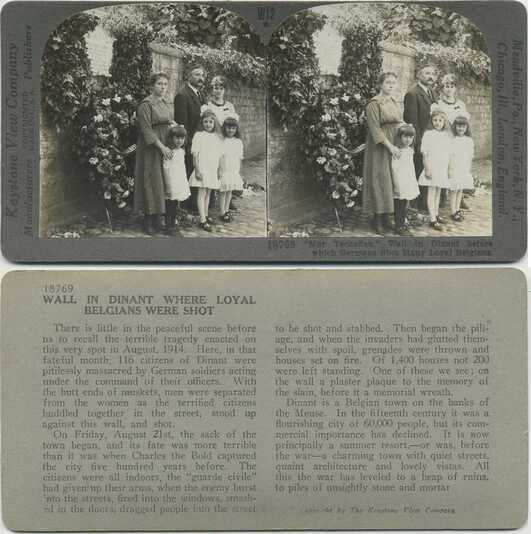 Family at Dinant Massacre Wall