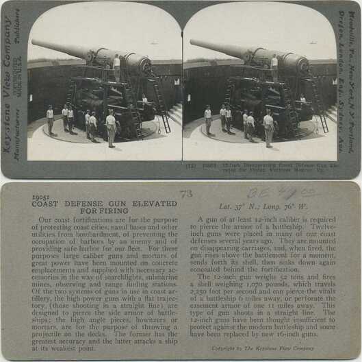 Coast Defense Gun Elevated for Firing