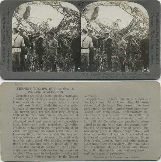 French Troops Inspect Wrecked Zeppelin